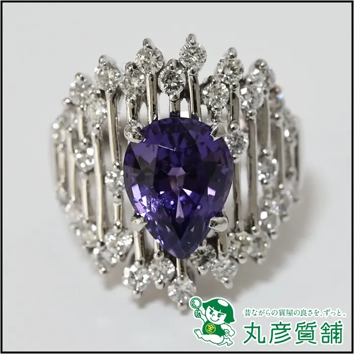 指輪 Pt900 スピネル2.5ct ダイヤモンド0.9ct